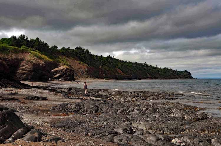 cliffs on shoreline